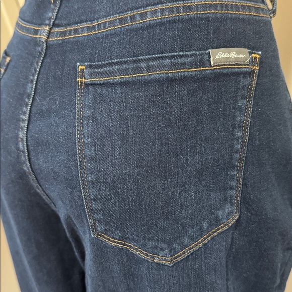EDDIE BAUER Fleece Lined Denim Jeans 12 Slim Straight Slightly Curvy KL $100 EUC - Picture 13 of 15